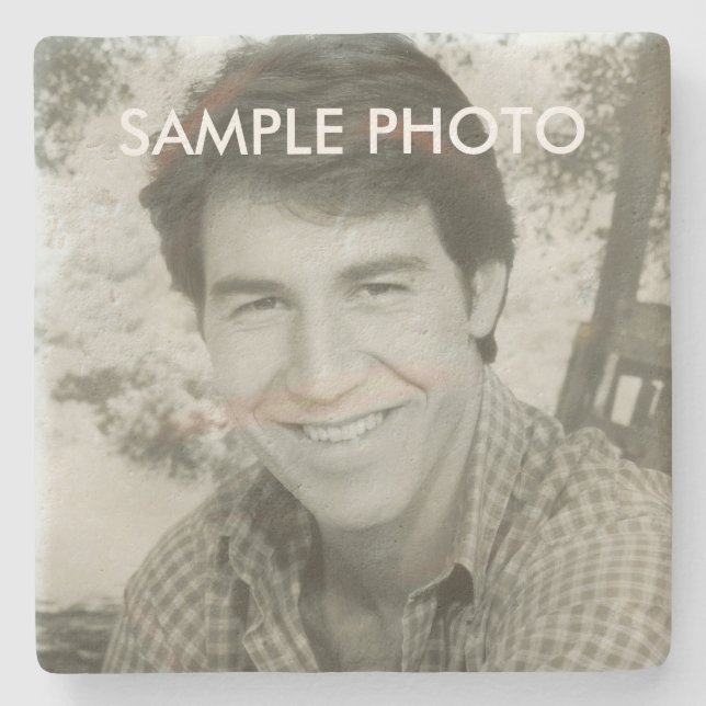 Custom Photo Stone Coaster – Personalized Steinuntersetzer (Vorderseite)