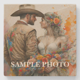Custom Photo Stone Coaster – Wedding Steinuntersetzer