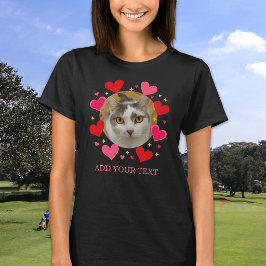 Custom Photo Text Red Love Hearts Personalized T-Shirt