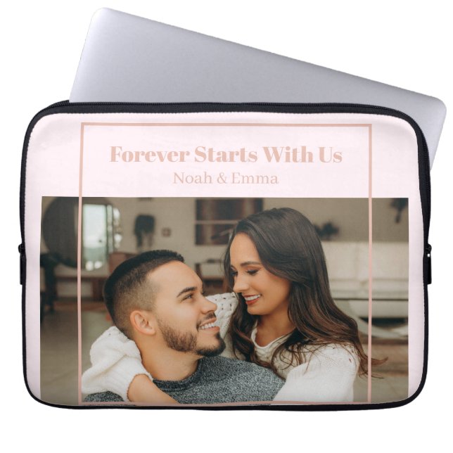 Custom Photo & Text Romantic Gift - Personalized  Laptopschutzhülle (Vorderseite)