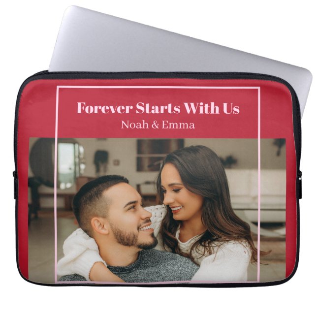 Custom Photo & Text Romantic Gift - Personalized  Laptopschutzhülle (Vorderseite)