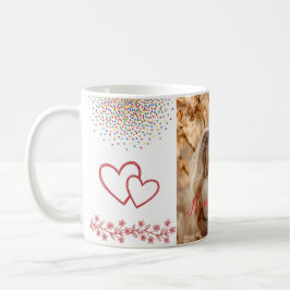 Custom Photo Valentine's Day Red Hearts & Florals Kaffeetasse