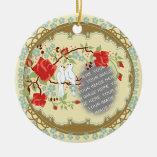 Custom Photo Vintage Inspired Love Keramikornament