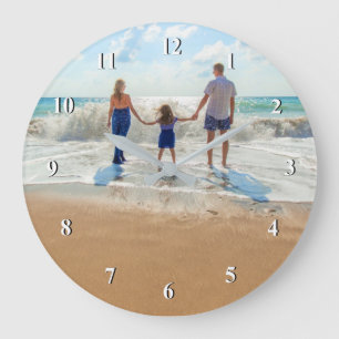 Custom Photo Wall Clock - Your Own Design - Family Große Wanduhr