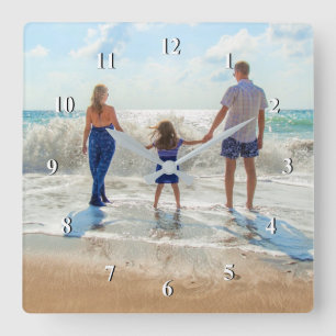Custom Photo Wall Clock Your Own Design Quadratische Wanduhr