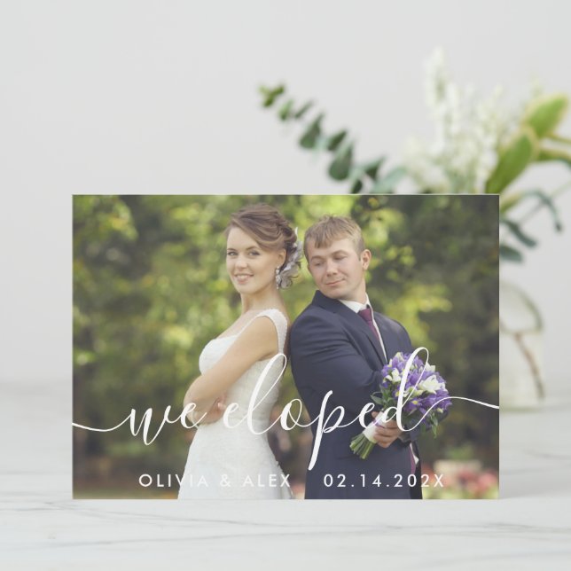  Custom Photo Wedding Ankündigung (Stehend Vorderseite)