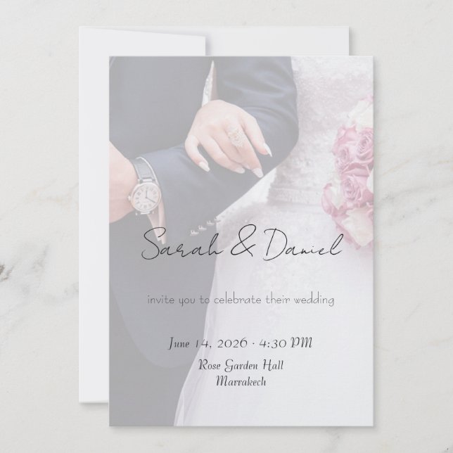 Custom Photo Wedding Invitation Card Einladung (Vorderseite)
