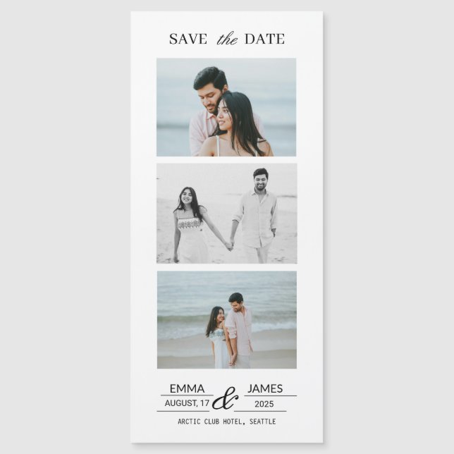 Custom Photo Wedding Save the Date magnet (Vorderseite)