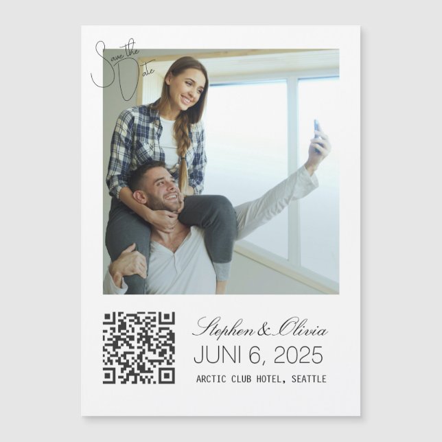 Custom Photo Wedding Save the Date magnet (Vorderseite)