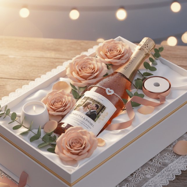 Custom Photo Wedding Wine Label - Henrietta & Dani (Von Creator hochgeladen)