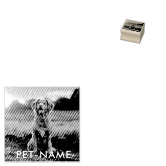 Custom Photo With Your Pet Dog Name Picture On Gummistempel