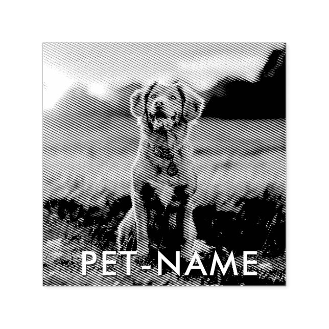 Custom Photo With Your Pet Dog Name Picture On Permastempel (Design)