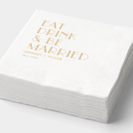 Custom Phrase Foil Wedding Napkins Servietten Mit Folie