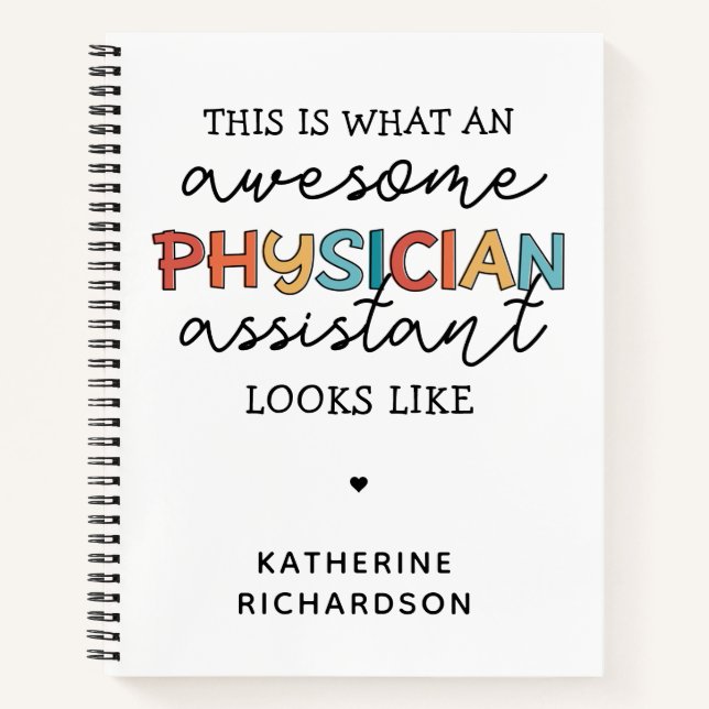 Custom Physician Assistant Funny Phantastisch PA G Notizbuch (Vorderseite)