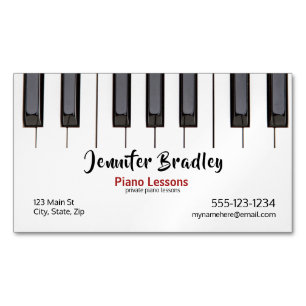 Custom Piano Lesson Business Magnetische Visitenkarte