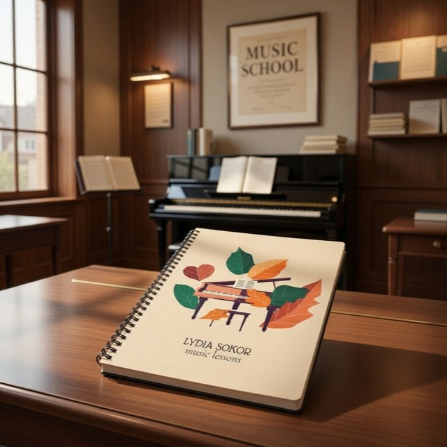 Custom Piano Music Lessons Spiral Notebook Notizbuch (Von Creator hochgeladen)