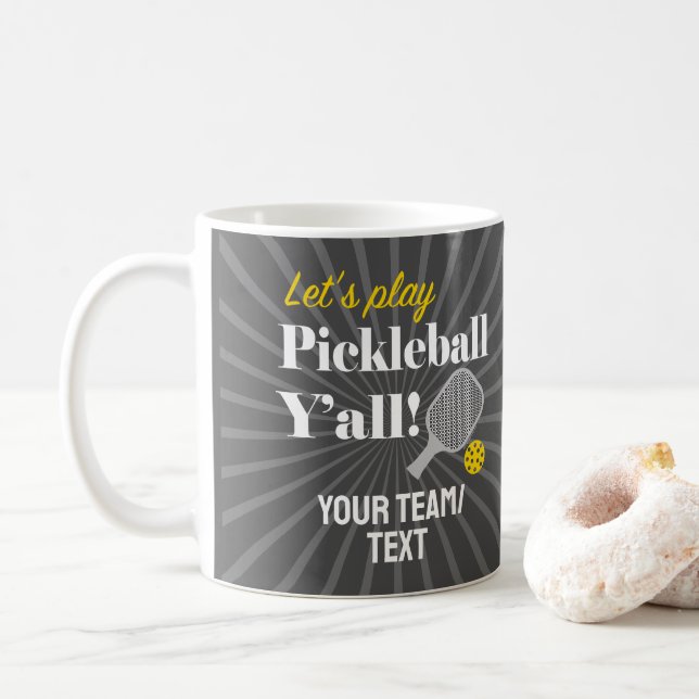Custom Pickleball Mugs Personalized Team Club Name Kaffeetasse (Mit Donut)