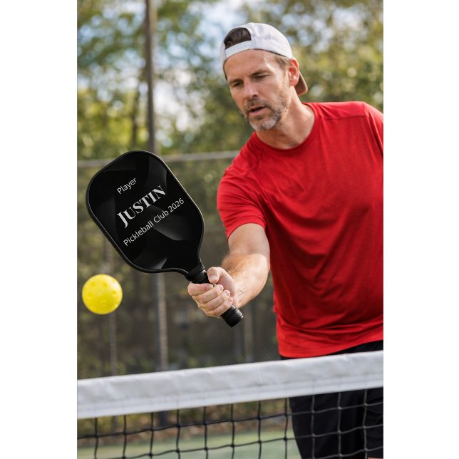 Custom Pickleball Paddle Black White Name Design (Von Creator hochgeladen)