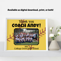 Custom Picture Softball Coach Dankeschön Geschenk