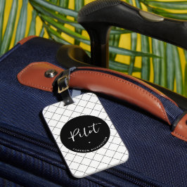 Custom Pilot Aviation School Abschluss Elegant Gepäckanhänger