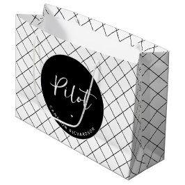 Custom Pilot Aviation School Abschluss Elegant Große Geschenktüte