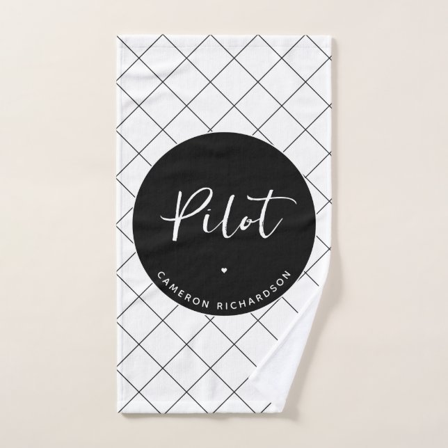 Custom Pilot Aviation School Abschluss Elegant Handtuch (Handtuch)