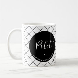 Custom Pilot Aviation School Abschluss Elegant Kaffeetasse