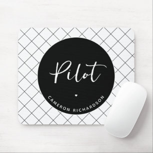 Custom Pilot Aviation School Abschluss Elegant Mousepad