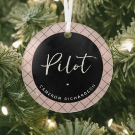 Custom Pilot Aviation School Abschluss Elegant Ornament Aus Glas