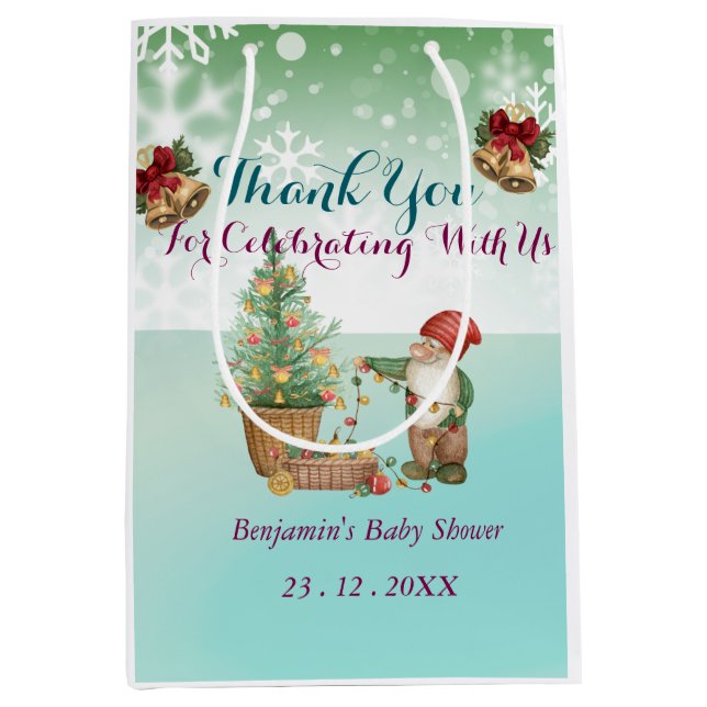 Custom Pine Star Baby Dusche Mittlere Geschenktüte (Vorderseite)