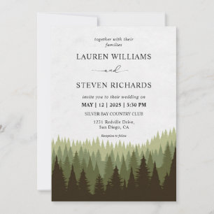 Custom Pine Tree Woods Magical Forest Wedding Einladung