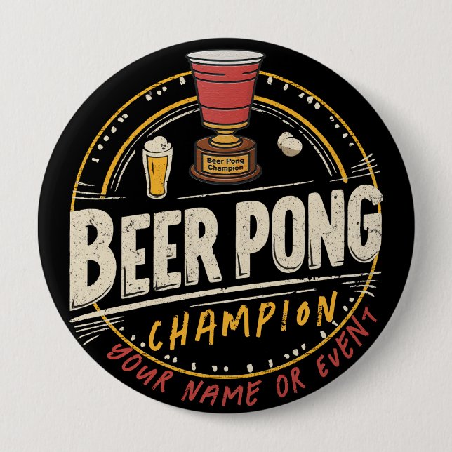 Custom Ping Pong Beer League Button (Vorderseite)