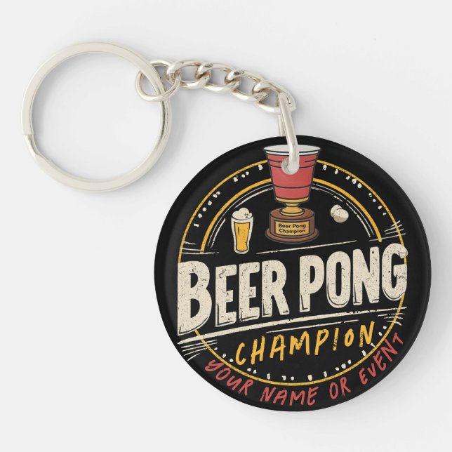 Custom Ping Pong Beer League Schlüsselanhänger (Vorderseite)