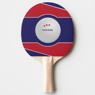 Custom Ping Pong Paddle, Red and Blue Sporty. Tischtennis Schläger