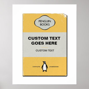 Custom Pinguin Book Cover Poster   Personalisiert