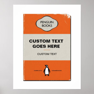 Custom Pinguin Book Cover Poster   Personalisiert