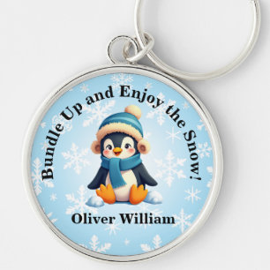 Custom Pinguin "Bundle Up and Enjoy the Snow"! Schlüsselanhänger
