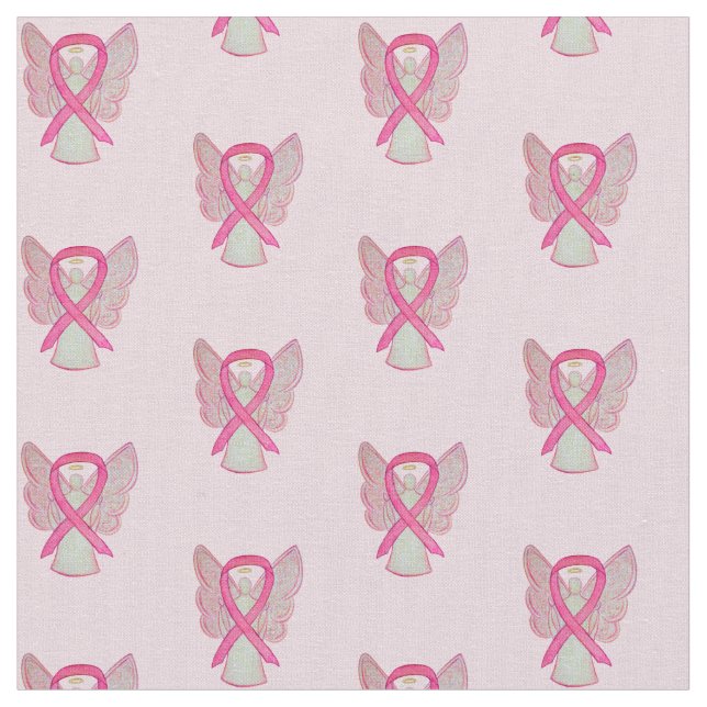 Custom Pink Awareness Ribbon Brustkrebs Fabric Stoff (Nahaufnahme)