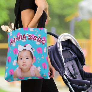 Custom Pink Baby Girl Foto und Einhorn Design