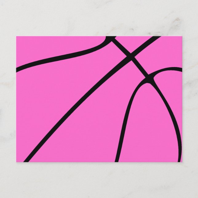 Custom Pink Basketball Postkarte (Vorderseite)