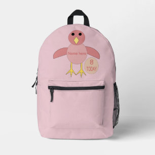 Custom Pink Birthday Girl Chick Bedruckter Rucksack
