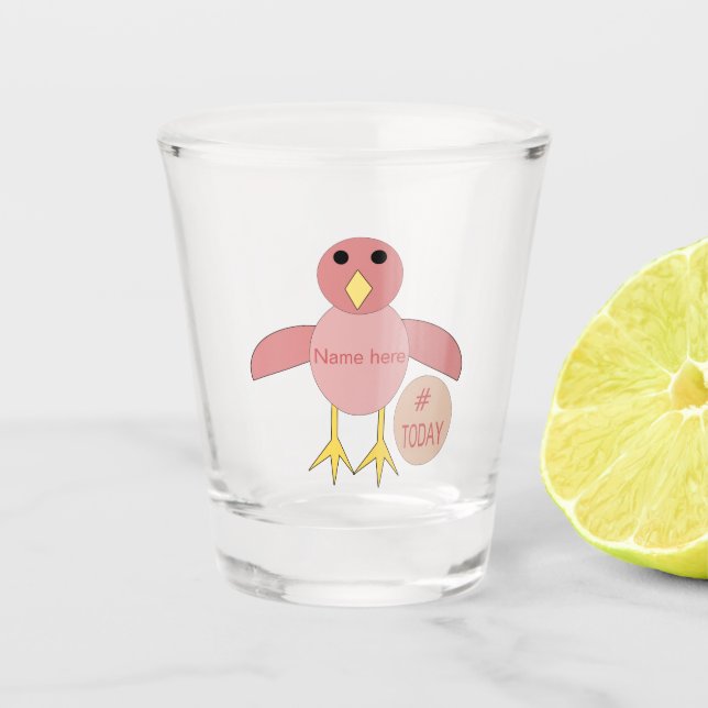 Custom Pink Birthday Girl Chick Custom Schnapsglas (Vorderseite)