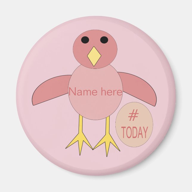 Custom Pink Birthday Girl Chick Magnet (Vorne)
