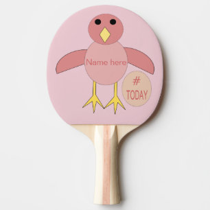 Custom Pink Birthday Girl Chick Ping Pong Paddle Tischtennis Schläger