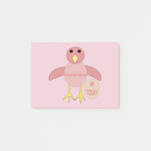 Custom Pink Birthday Girl Chick Post es merkt Pad Post-it Klebezettel
