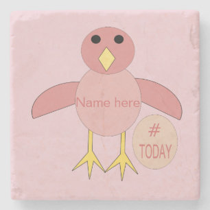Custom Pink Birthday Girl Chick Stone Untersetzer