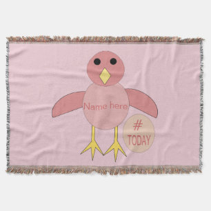 Custom Pink Birthday Girl Chick Throw Blanket Decke