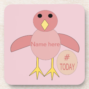 Custom Pink Birthday Girl Chick Untersetzer