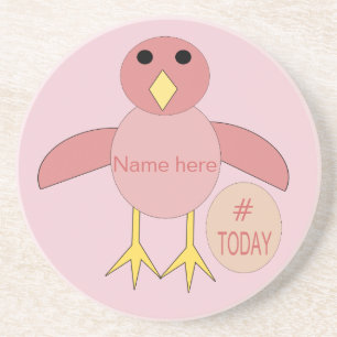 Custom Pink Birthday Girl Chick Untersetzer