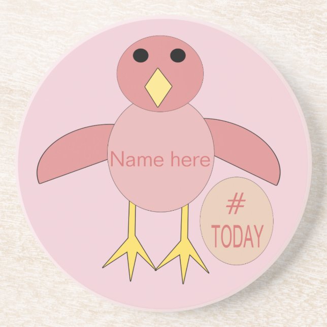 Custom Pink Birthday Girl Chick Untersetzer (Vorne)